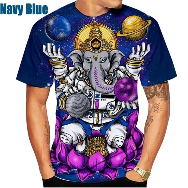Hindu Ganesha 3D Print T-Shirts Men Women Fashion Streetwear Short Sleeve T Shirt Oversized Harajuku Male Tees Tops Man Clothing