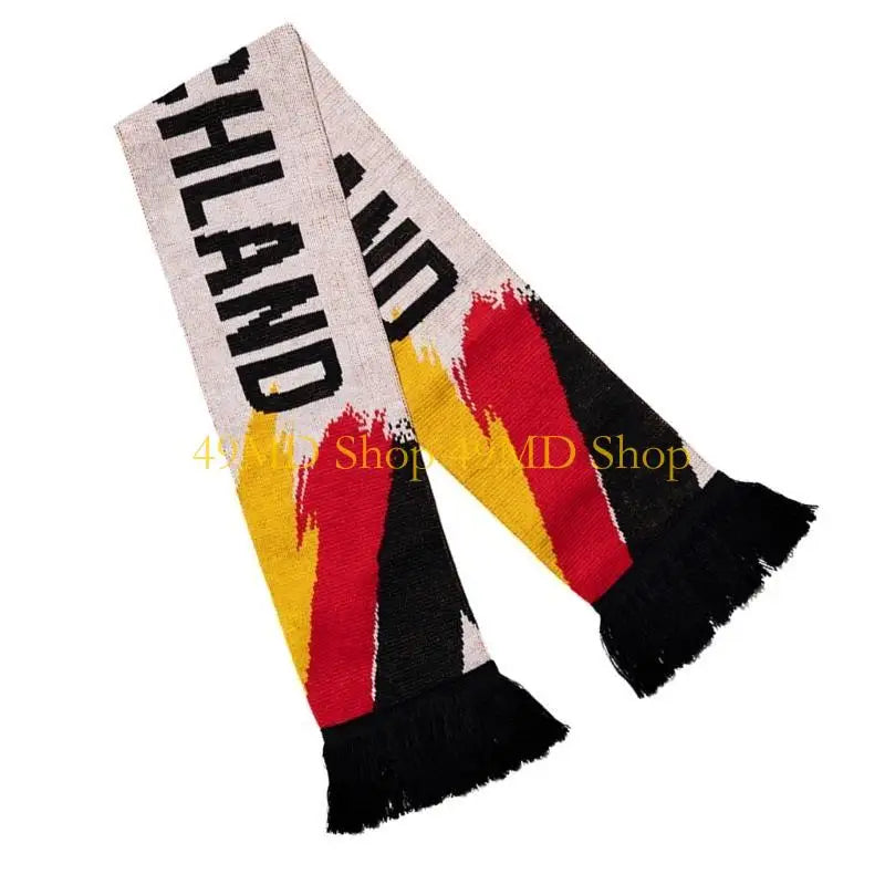 49MD Fringed Germany Scarf Deutschland Neckwear For Soccer Game Day And European Cups