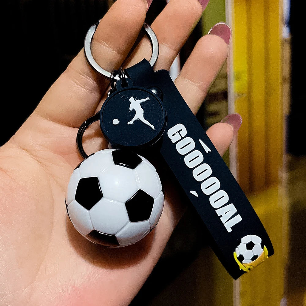 Football Keychain For Fan PVC Soft Glue Soccer Pendant Keychain Accessories Bag Decoration Qatar Cup Souvenirs Key Chain Gifts