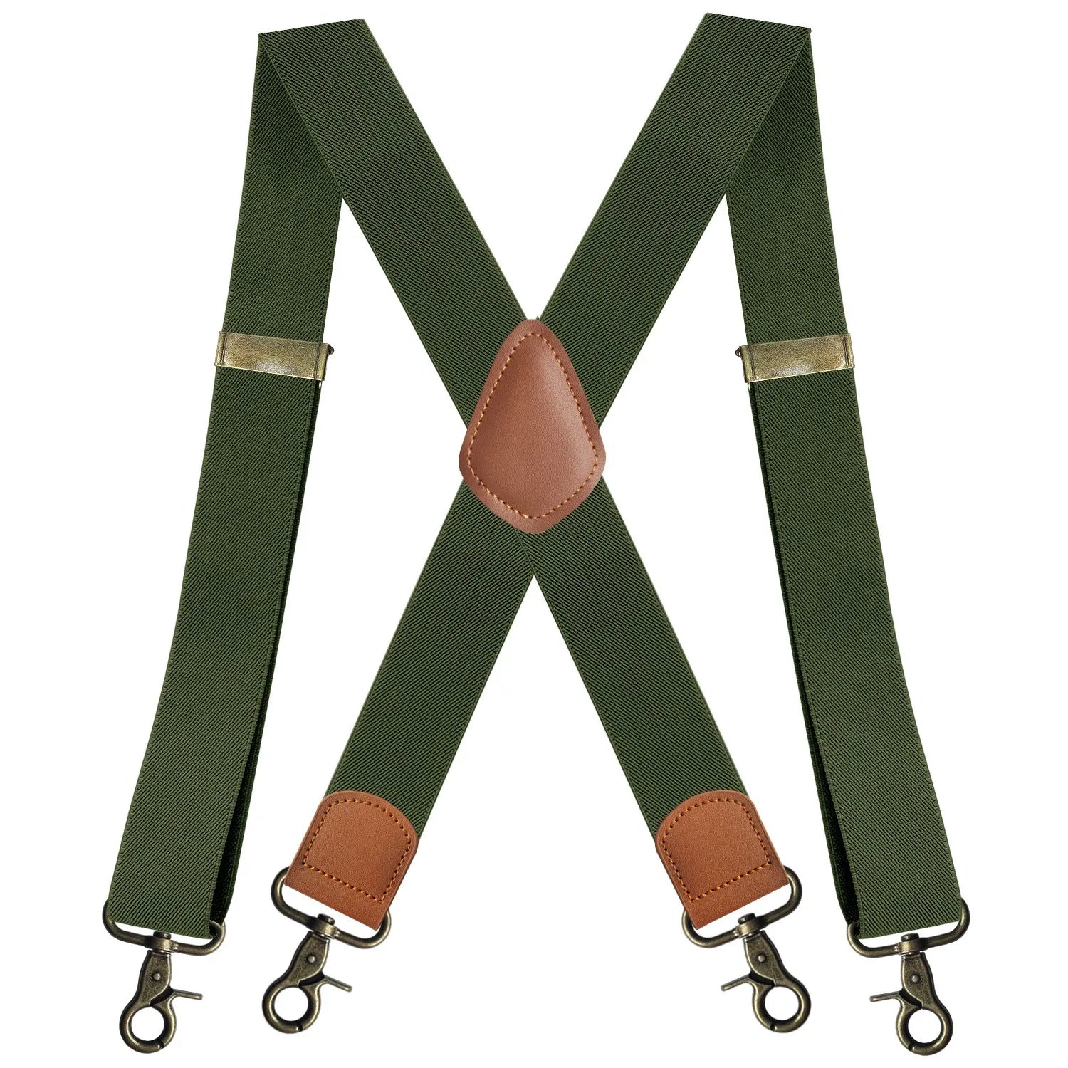 Vintage Suspenders for Men Heavy Duty Big and Tall X-Back 4 Snap Hooks Adjustable Elastic Trouser Braces, Gift for Dad Husband