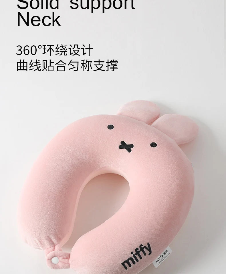 Cartoon Miffys U Pillow Cute Rabbit Memory Foam Neck Pillow Office Airplane Car Pillow Sofa Cushion Decoration Birthday Gifts