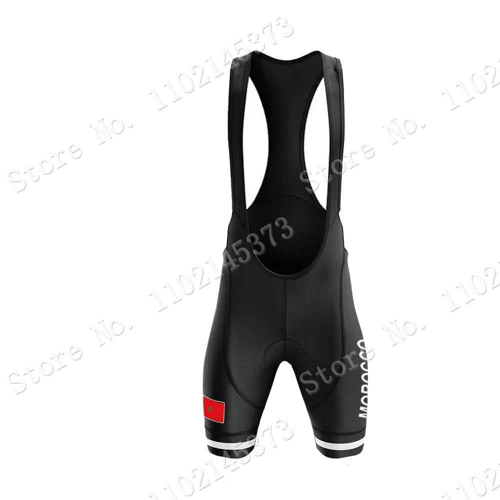 Morocco National Team 2024 Cycling Jersey Set Summer Cycling Clothing Road Bike Shirts Suit Bicycle bib Shorts MTB Maillot
