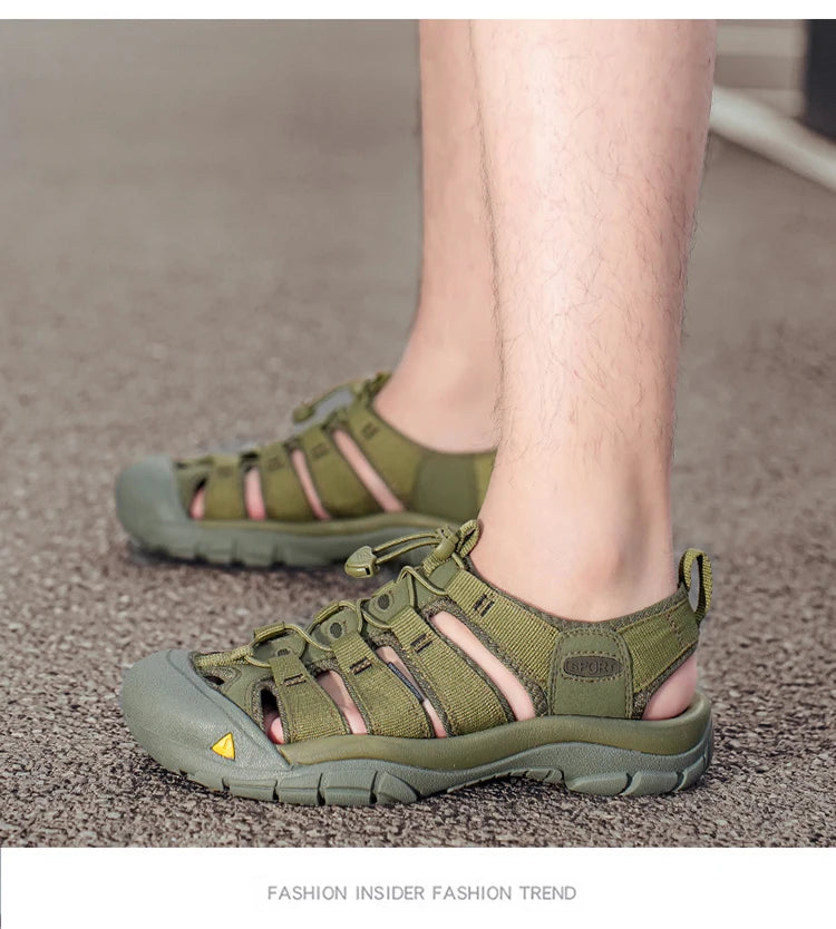 Fashion Men's Casual Mesh Outdoor Beach Sandals Light Breathable Shoe for Men Anti-slip Waterproof Sandal Man Comfortable Shoes