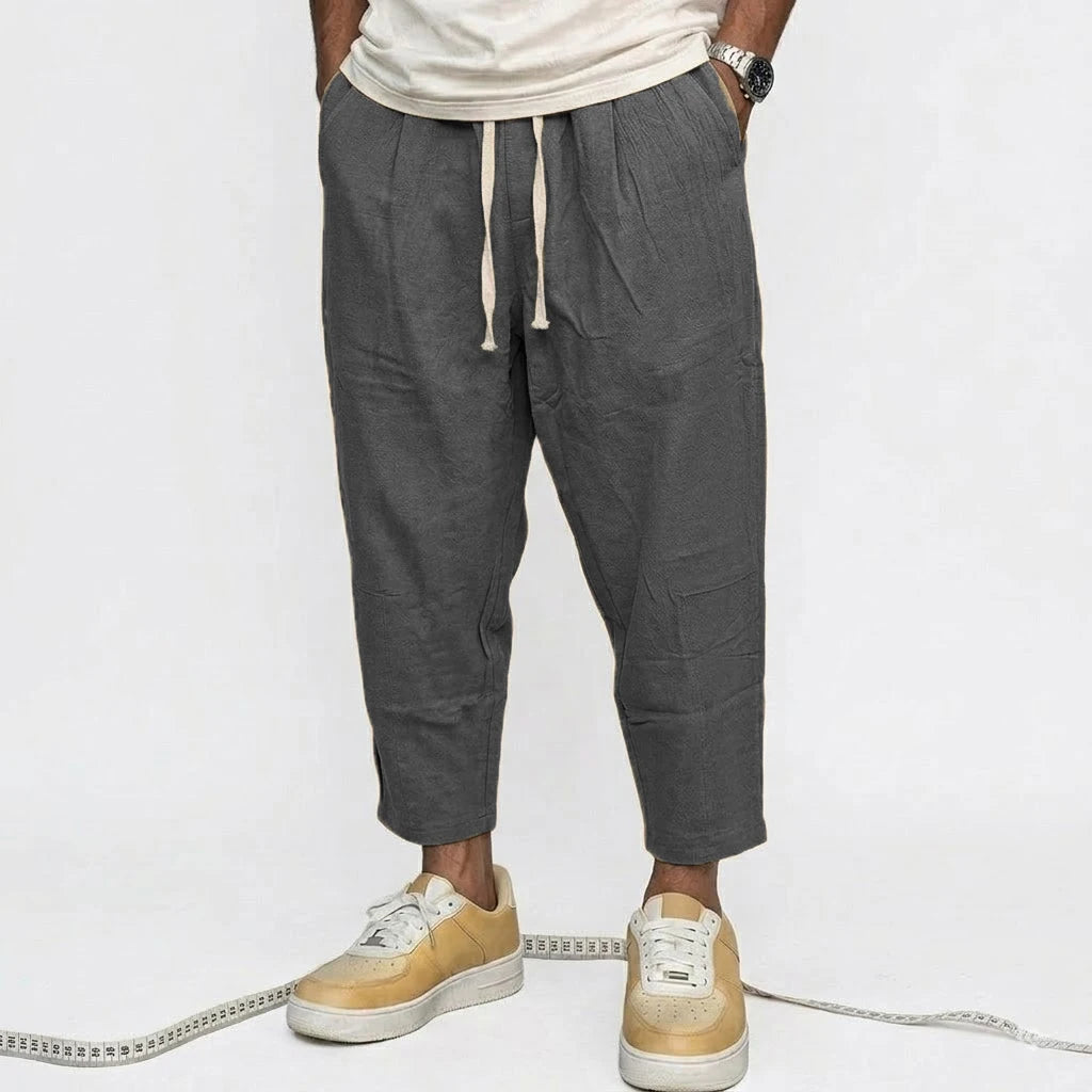 New Linen Pants Man Summer Casual Pants for Men Gym Man Baggy Pant Beach Loose Hawaiian Pant Lightweight Men's Cotton Work Pants