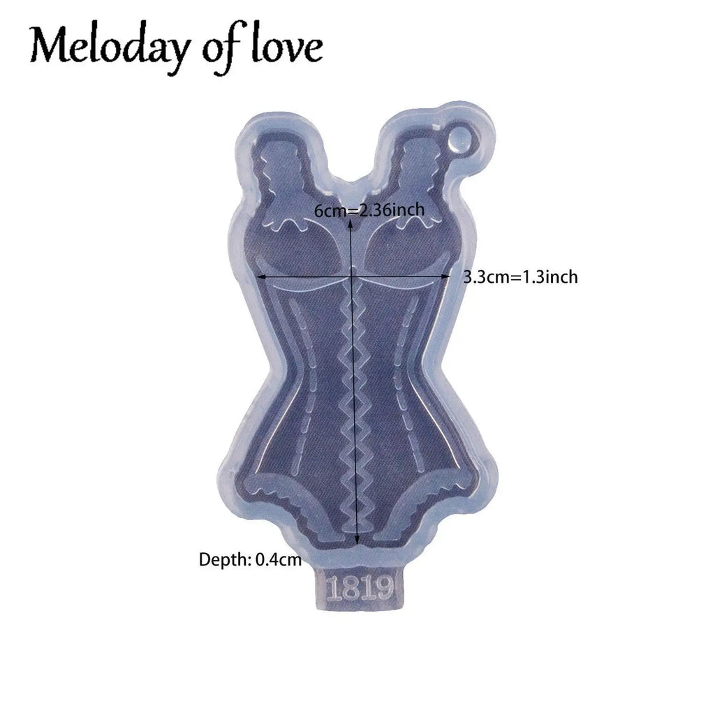 Glossy Girl Bikini Epoxy Silicone Resin Keychain Molds, Chocolate Fondant Sugarcraft Sugar Craft Swimsuit Molds DIY Cake DY1837