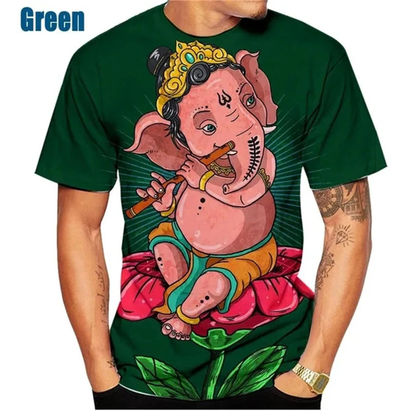 Hindu Ganesha 3D Print T-Shirts Men Women Fashion Streetwear Short Sleeve T Shirt Oversized Harajuku Male Tees Tops Man Clothing