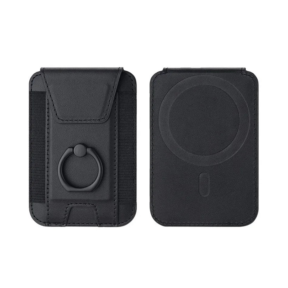 Magnetic Phone Case Slim Wallet Pu Leather Ring Phone Stand Men Women Magnet Credit Card Holder for Iphone 12 13 14 15 16 Pro