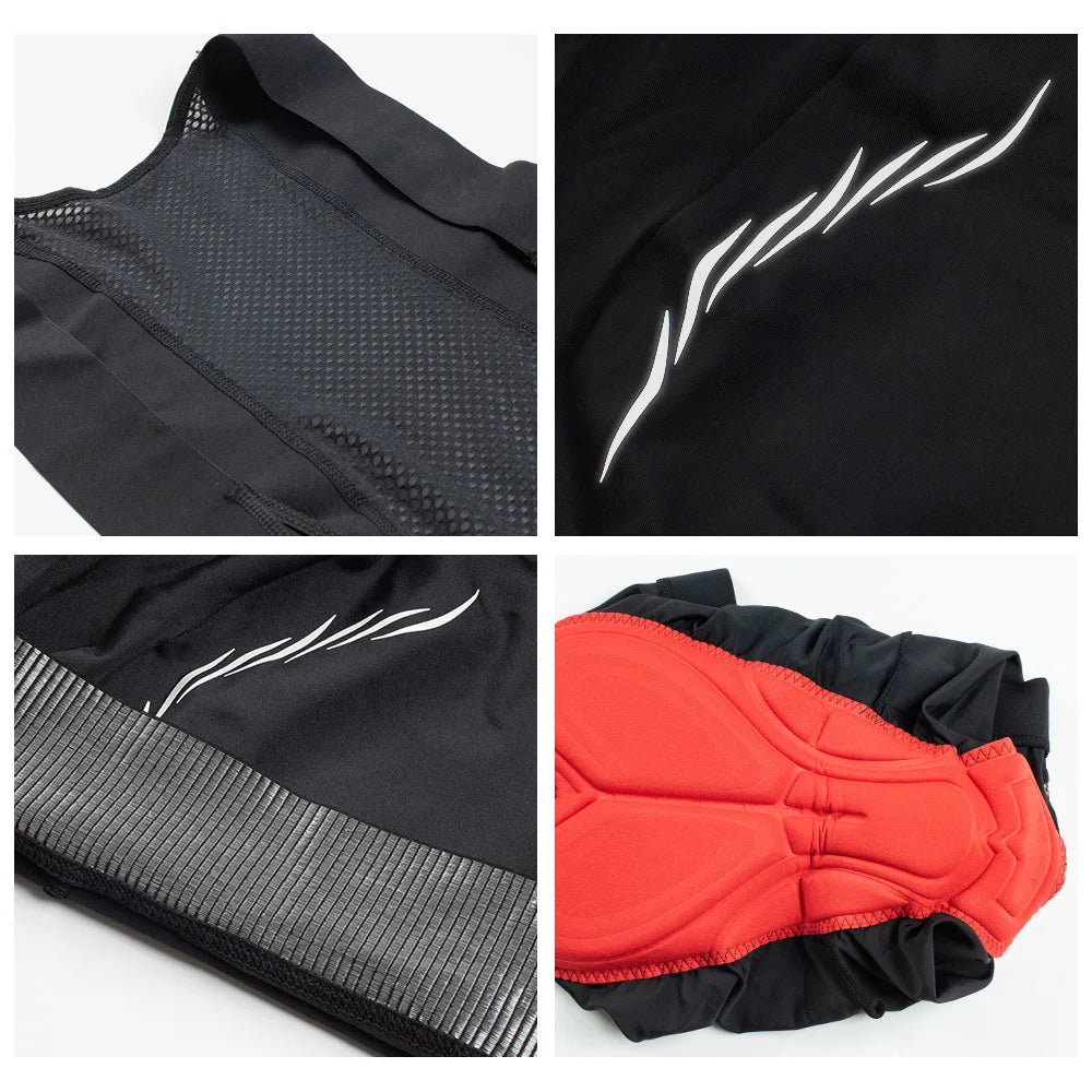 RION Cycling Bib Shorts Men MTB Bibs Road Bike Tights Padded Bicycle Wear Pro Biker Clothing  Medium Distance Reflective Summer