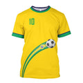 Brazil Flag #10 T-Shirt Men Women Brazilian Soccer Graphic Tee  Summer outdoor sports casual fashionable simple streetwear