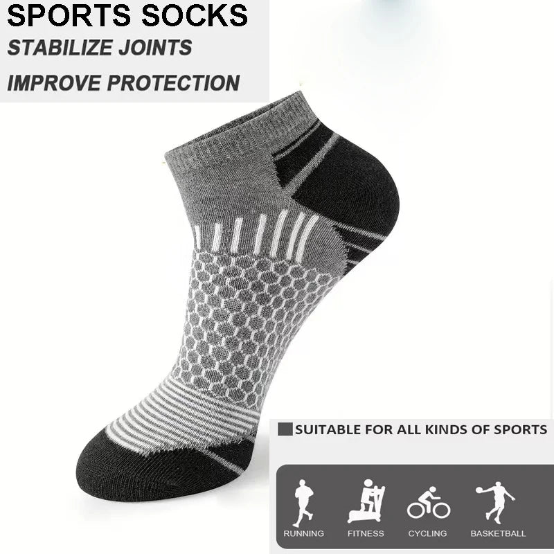 Men's Cushioned Low Cut Athletic Ankle Socks For Running Hiking Cycling Spring And Summer Autumn Sports Casual Sokken Men Gifts