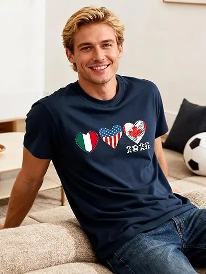 Soccer 2026 Shirts for Women Men USA Shorts Sleeve T-Shirt Football Themed Graphic Tee Top USA Canada Mexico Flags Jersey Gifts