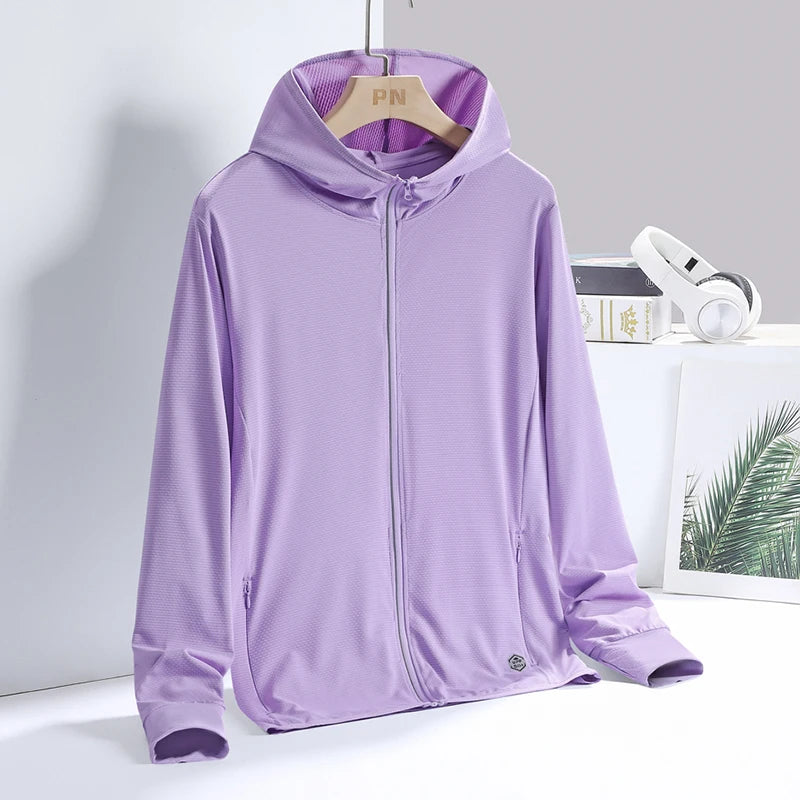 YJKVUR Unisex Summer New UPF 50+ UV Sun Protection Hoodie Jacket Men Women Lightweight Hiking Outdoor Long Sleeve Sun Shirt Coat