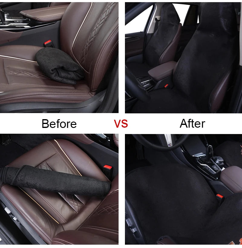 AUTOYOUTH Towel Car Seat Cover for Athletes Fitness Gym Running Beach Swimming Outdoor Water Sports Machine Washable - Black