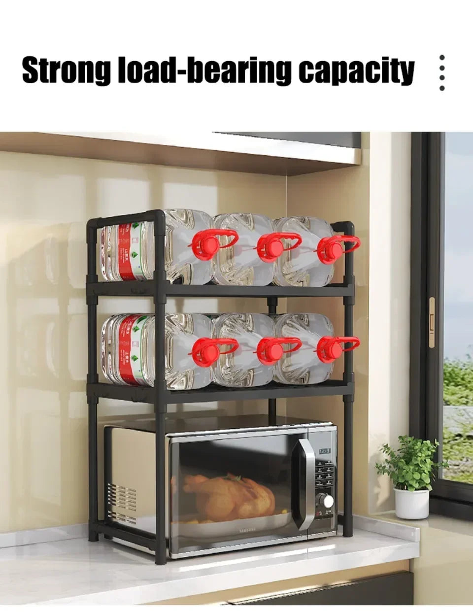 Kitchen Elevated Design Seasoning Rack Microwave Storage RackBilayer Oven Modern Minimalism Kitchen Accessories Organizer