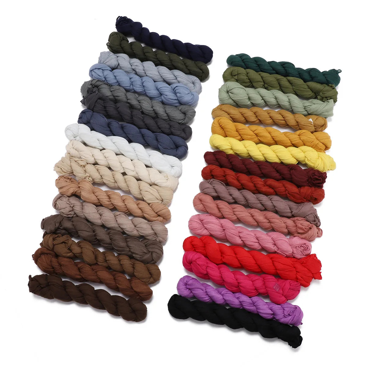Crumpled Scarf For Women Girls Students Spring New Solid Color Cotton Voile Thin Scarves Soft Knitting Shawl Female Wrap Shawls