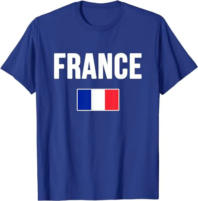 Soccer France Flag T-Shirt French Pride Tee France Football Two Stars Third Loading Clothes Frenchman Sport Foot Fan Team Jersey