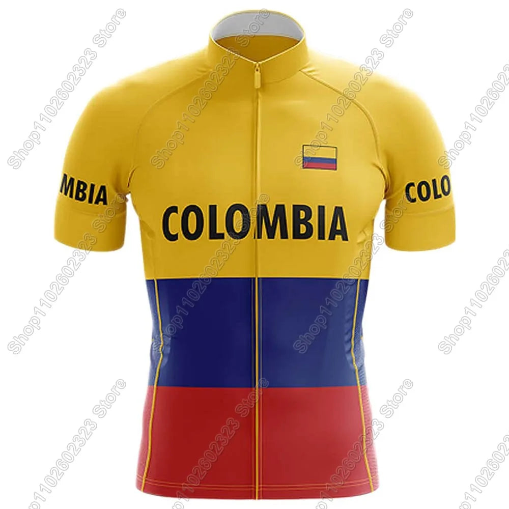 Colombia Team 2025 Cycling Jersey Set Summer Bicycle Clothing Road Bike Shirts Suit Bicycle Bib Shorts MTB Ropa Maillot
