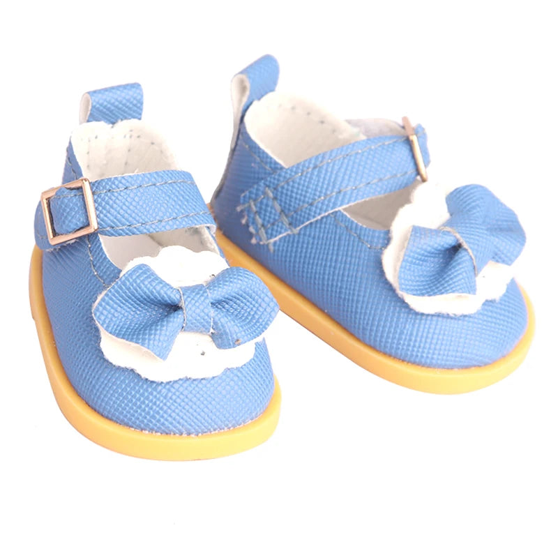 5.5cm Lovely Bow Doll Shoes For 14 Inch American& EXO Doll 1/6 New Mini Shoes Boots Accessories For 32-33 Russia DIY Doll,Nancy