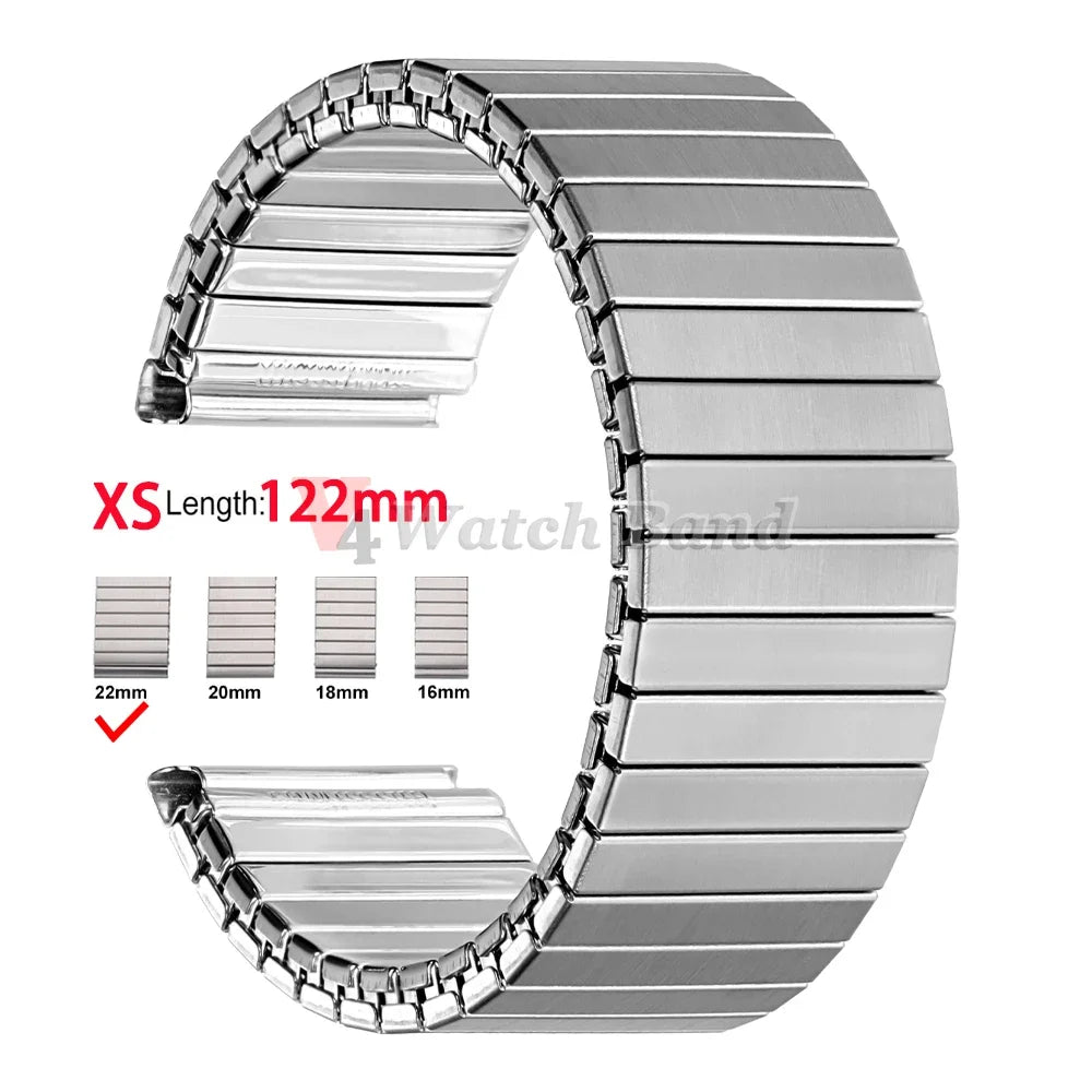 14mm 16mm 18mm 20mm 22mm Stainless Steel Elastic Stretch Strap Watch Band Accessories Bracelet Metal Expansion Strap Wristband