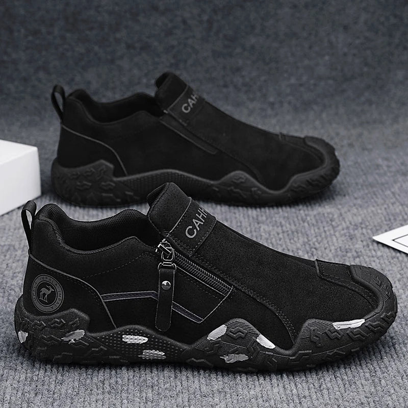 Man Sneakers Designer Short Boots Fashion Leather Men Casual Shoes Comfortable Outdoor Lightweight Flats Anti Slip Walking Shoes