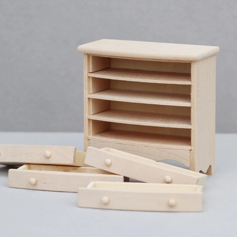 1:12 Doll House Bedroom Furniture Dollhouse Miniature Bedside Table Series Storage Cabinet Drawers Model Decor Toy Accessories