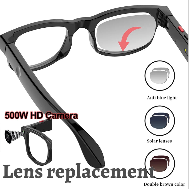 New AI Smart Glasses HD1080P Shooting 500W Camera Glasses ChatGPT Translation Voice Control Bluetooth Call Sports Sunglasses Man