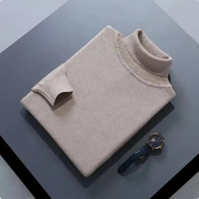 Cashmere Cotton Blend Turtleneck Men Sweater 2024 Autumn Winter Daily Basic Warm Knitted Pullover Man Casual Jumper Pull Homme