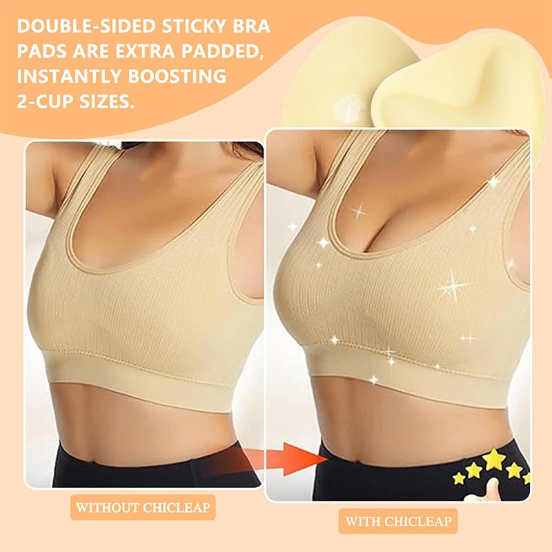 1/2 Pair Ultra Boost Inserts Double-Sided Adhesive Pads Sticky Bikini Padding Inserts for Sports Bra Swimsuit Partywear