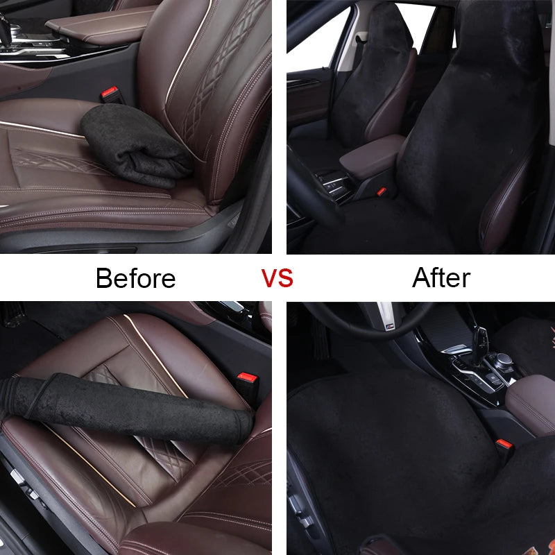 AUTOYOUTH Towel Car Seat Cover for Athletes Fitness Gym Running Beach Swimming Outdoor Water Sports Machine Washable - Black