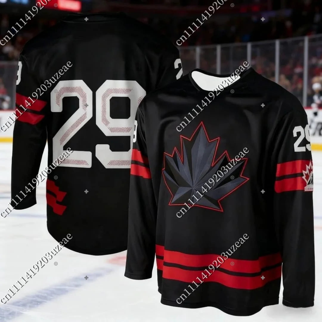 2026 New Canada Hockey Jersey #87 Crosby #97 #29 Men's Ice Hockey Long-Sleeve T Shirt Breathable Sportswear for Men Women