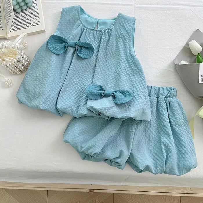 2025 New Summer Baby Girl Party Dress Sleeveless Cotton Solid Color Sister Clothing  2-7Yrs Kids Princess Dresses