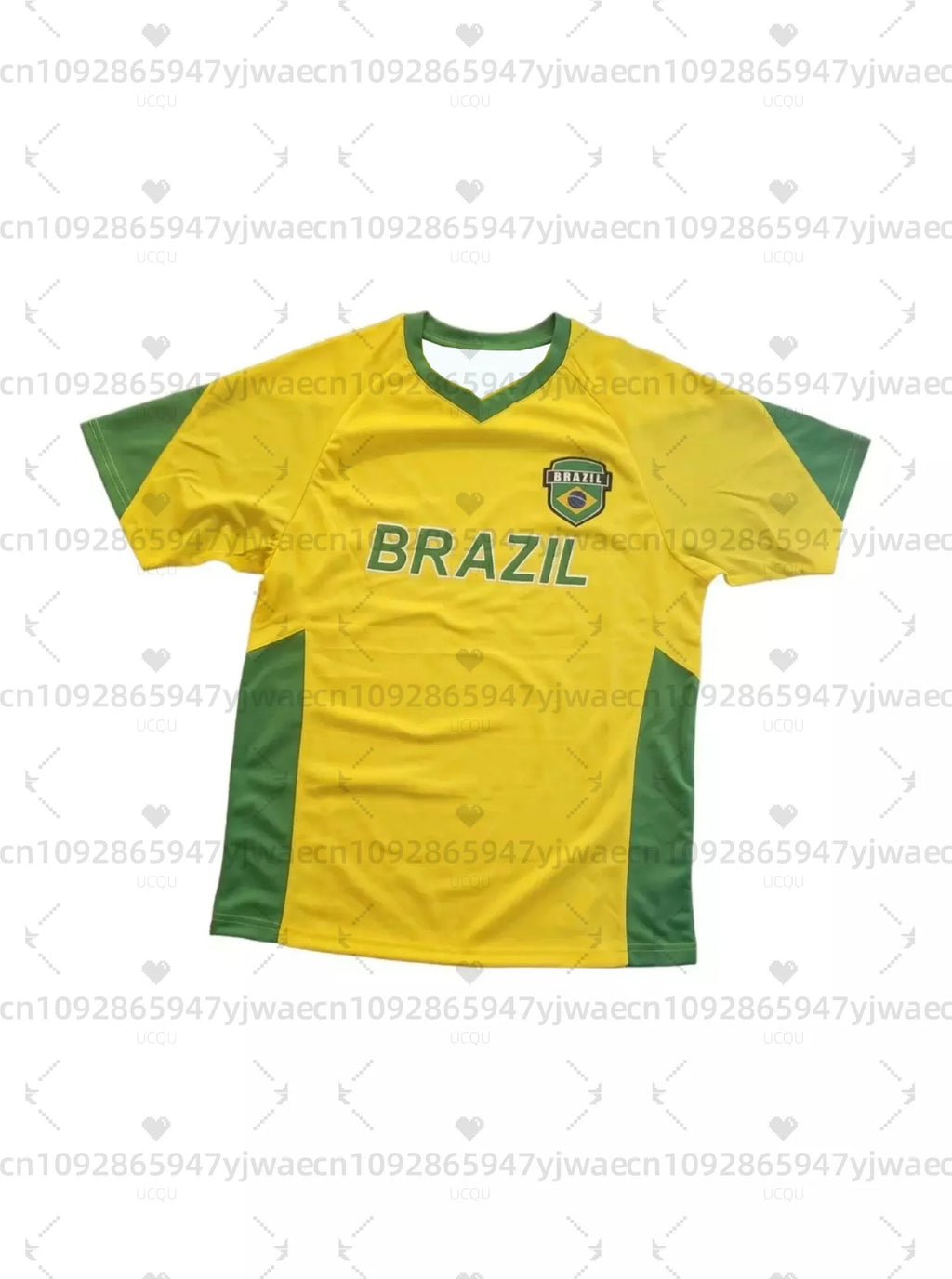 Brazil flag Soccer Team Sports Jersey Top Loose Fast Drying Breathable Short Sleeved Summer Men's Outdoor Fitness T-shirt