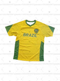 Brazil flag Soccer Team Sports Jersey Top Loose Fast Drying Breathable Short Sleeved Summer Men's Outdoor Fitness T-shirt