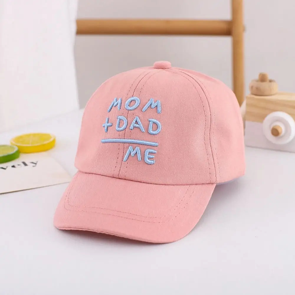 Children's Hats Spring Autumn Boys Girls Duckbill Hats Casual Baby Caps Fashion Cute MOM+DAD=ME Embroidery Sun Hats