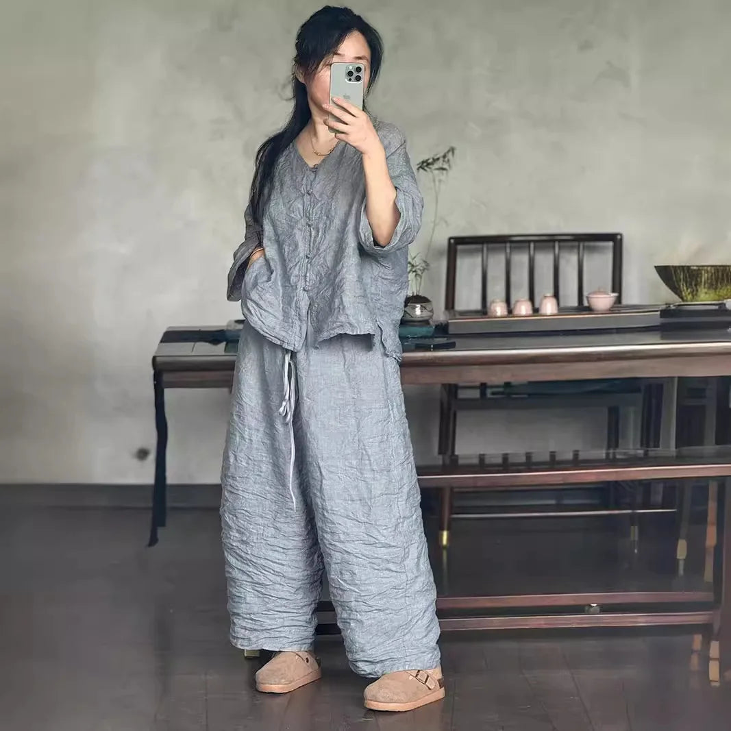 Summer 2026 Harem Pants Women  High Waist Korean Fashion Pantalon Loose Elastic Drap Plus Size Mop Lazy Casual Wide-leg Pants