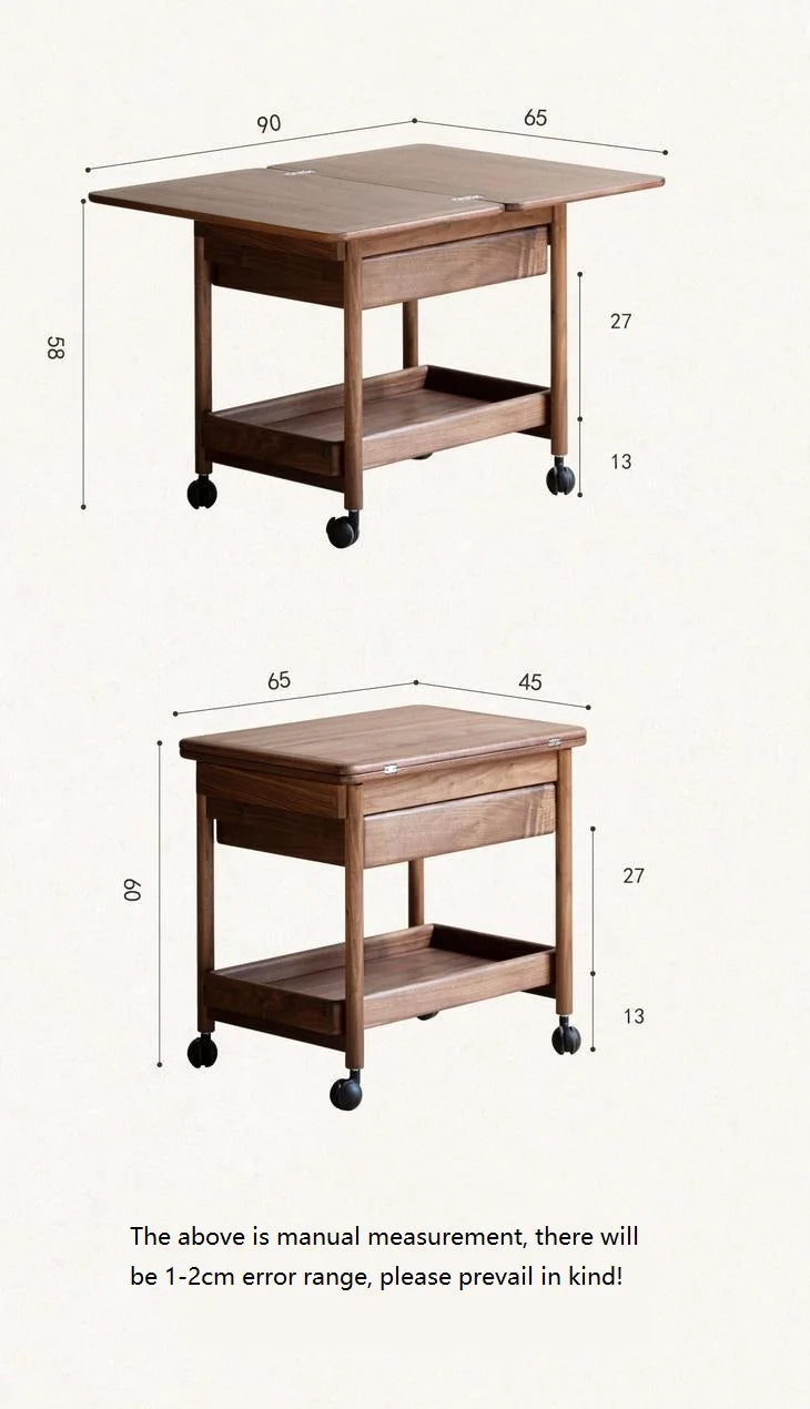 Home Living Room Coffee Table Small Household Solid Wood Sofa Side Storage Cabinet Countertop Foldable Mobile