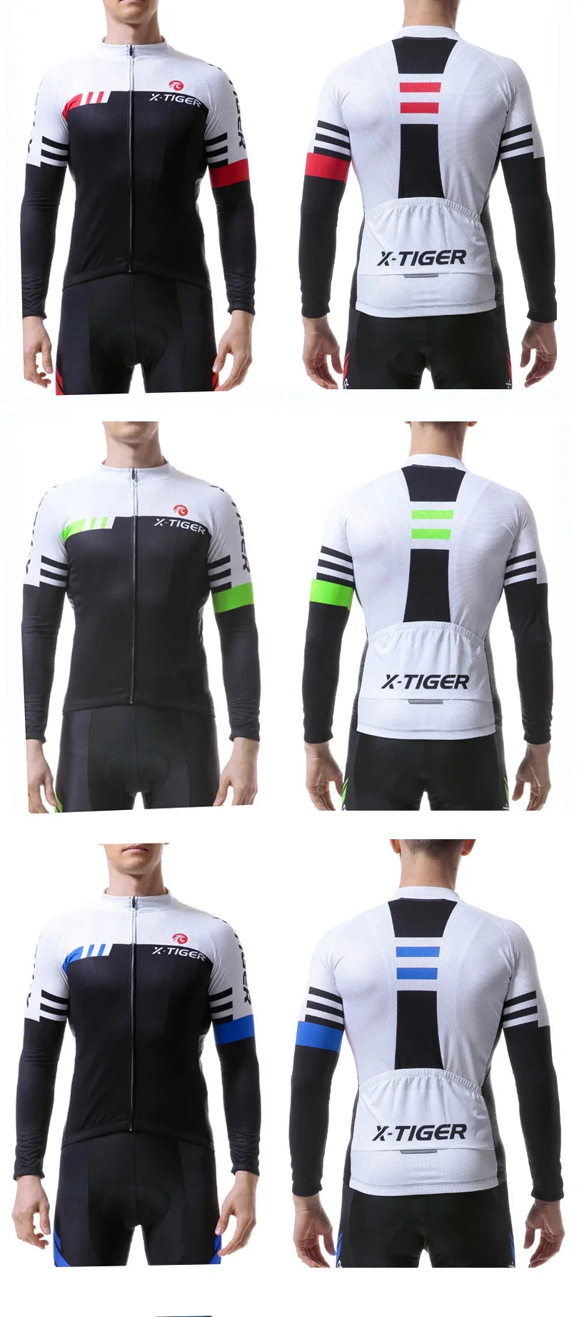 X-TIGER Cycling Jersey Men Long Sleeve MTB Bicycle Cycling Clothing Mountain Bike Sportswear Breathable MTB Shirts Basic Series
