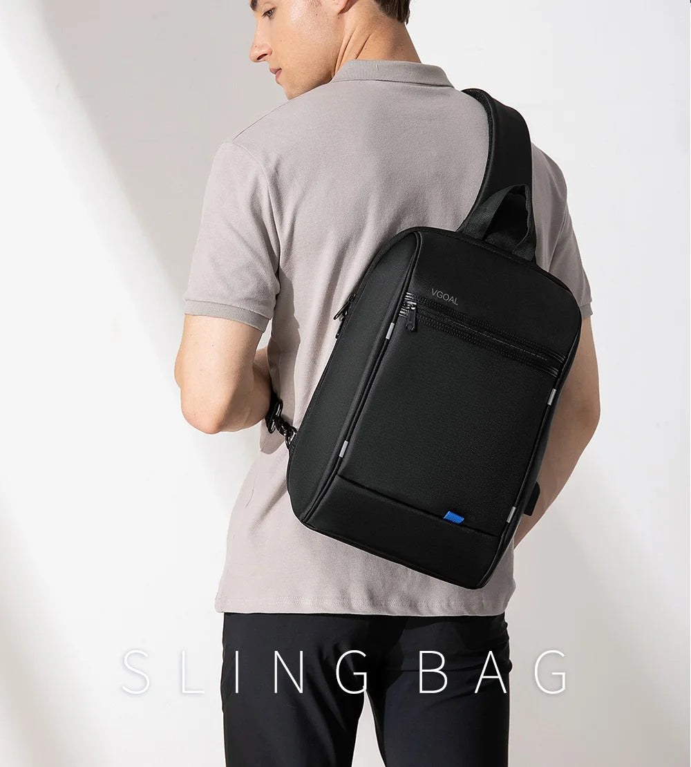 Brand Crossbody Bag For Laptop Notebook 13.3, 14 Inch Chest Pack Bosom Office Worker Man Shoulder PC Mens Gifts 6301