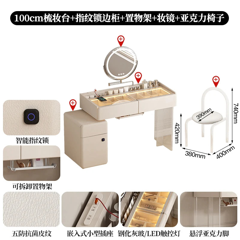Makeup Dressing Vanity Table Accessories Storage Modern Vanity Table Bedroom Table De Maquillage Avec Miroir Bedroom Furniture