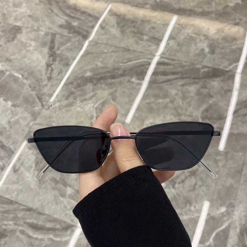 Women Slim Square Frame Ultra-light Sunglasses Vintage Black Silver Gold Frame Color Len Luxury Lenses Fashionable Accessories