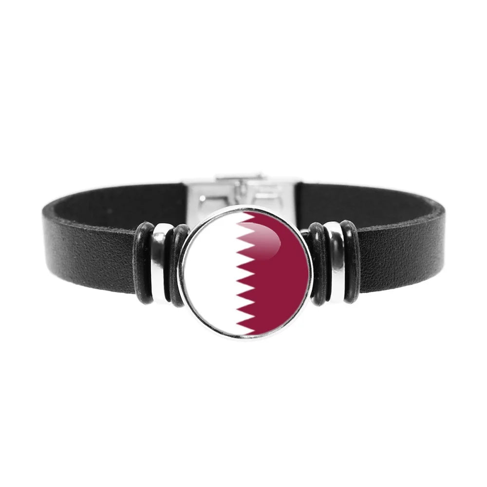 National Flag Bracelet Swiss Mexico Brazil Haiti Australia Germany Watch Strap Leather Bracelet Bangle Fashion Party Jewelry Gif