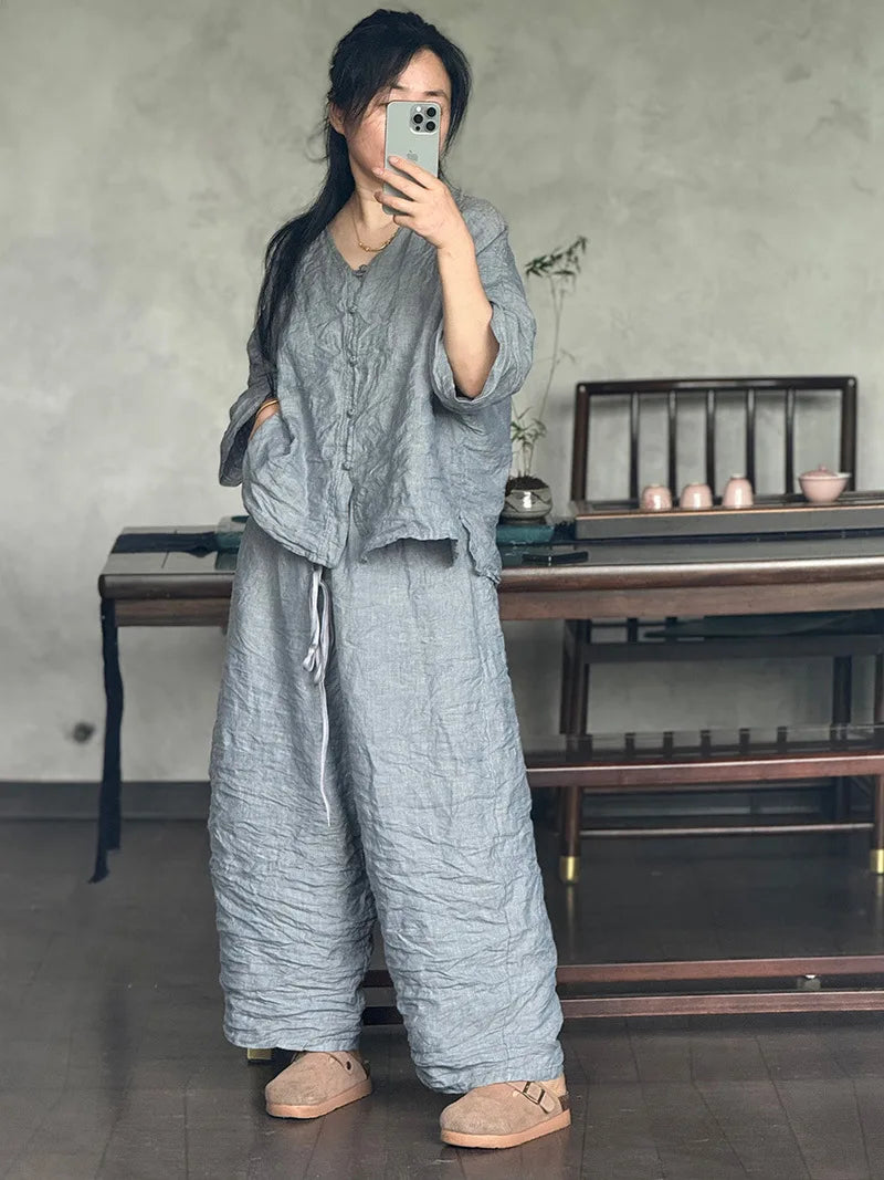 Summer 2026 Harem Pants Women  High Waist Korean Fashion Pantalon Loose Elastic Drap Plus Size Mop Lazy Casual Wide-leg Pants