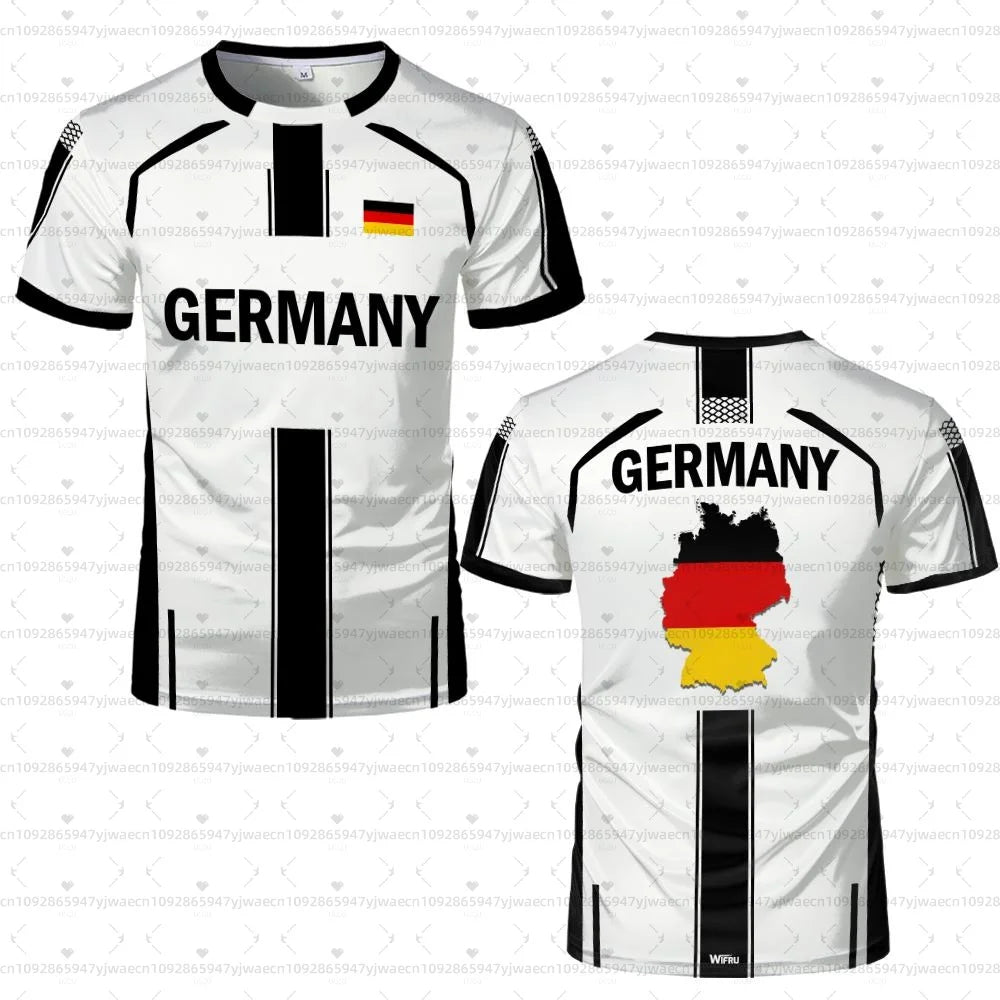 2026 men Germany Football Jersey Flag Print T-shirt Men Women Quick Dry Soccer Training Casual Streetwear Short Sleeve Sport Top