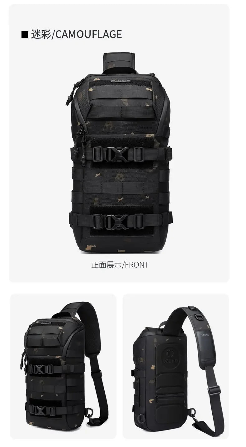 OZUKO Bicycle Bag   Crossbody Bag Camping Riding Travel Rucksack Molle Tactical Bags Hiking Cycling Outdoor