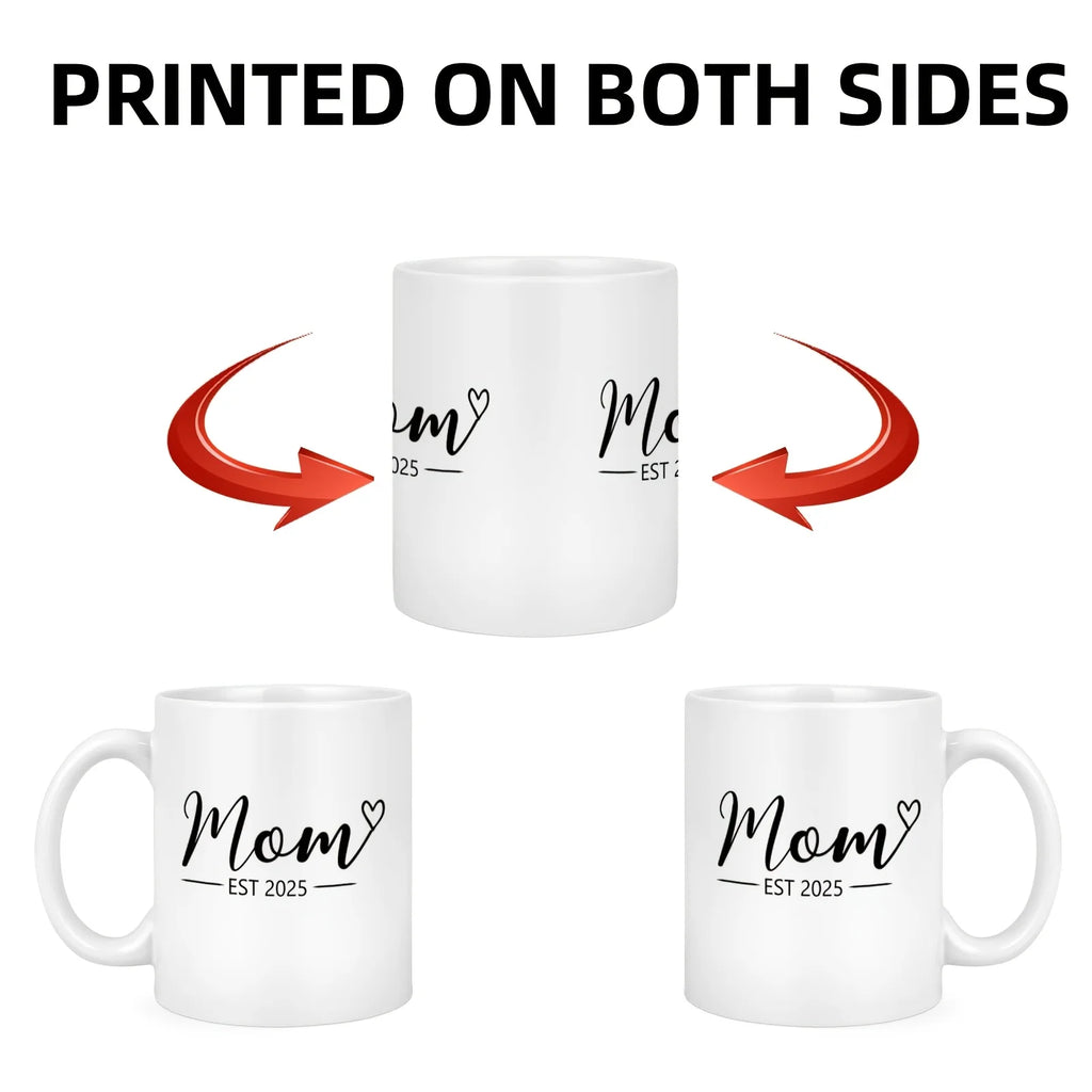 2pcs 11OZ Porcelain Coffee Mug With Handle, New Mom Dad Gifts, New Parents Gifts For Couples, Pregnancy Announcement Gifts For E