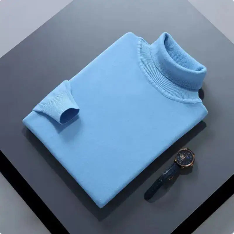 Cashmere Cotton Blend Turtleneck Men Sweater 2024 Autumn Winter Daily Basic Warm Knitted Pullover Man Casual Jumper Pull Homme