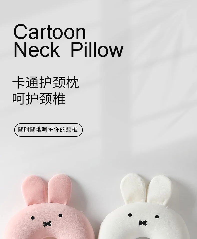 Cartoon Miffys U Pillow Cute Rabbit Memory Foam Neck Pillow Office Airplane Car Pillow Sofa Cushion Decoration Birthday Gifts