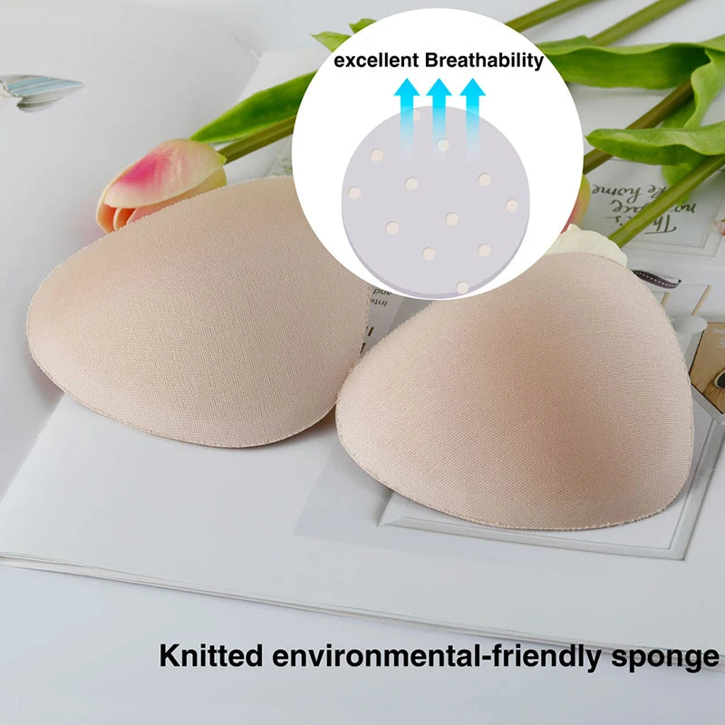 1Pair Woman Swimsuit Pads Sponge Foam Push up Enhancer Chest Cup Breast Swimwear Inserts Triangle Bra Pad
