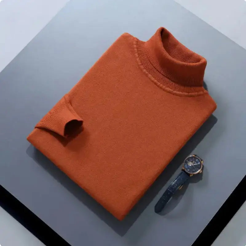 Cashmere Cotton Blend Turtleneck Men Sweater 2024 Autumn Winter Daily Basic Warm Knitted Pullover Man Casual Jumper Pull Homme