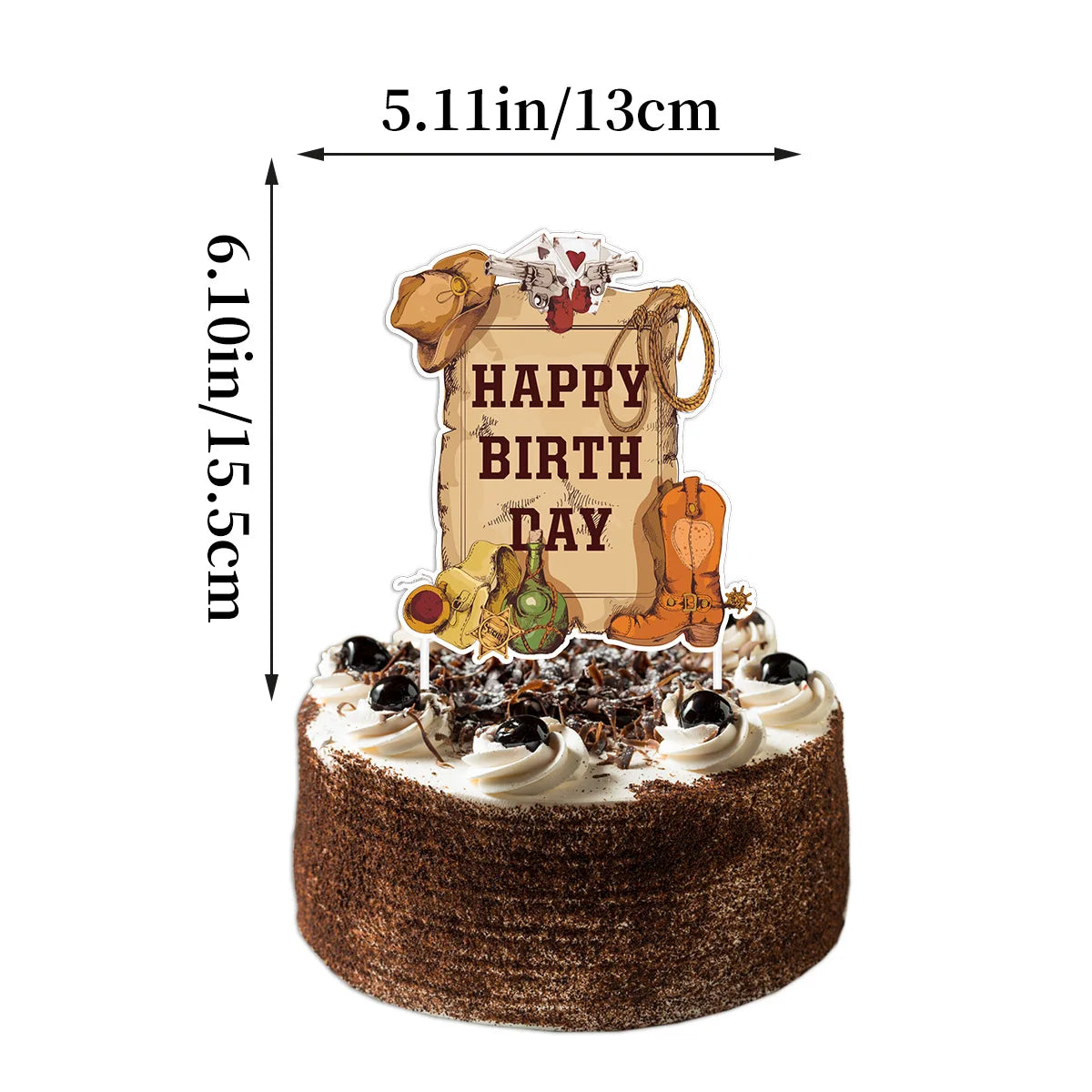 Western Cowboy Theme Banners Cake Topper Hanging Swirls Cowgirl Boot Balloon for Birthday Bachelorett Party Photo Props Decor